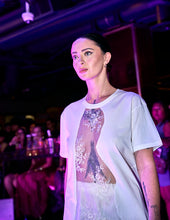 Load image into Gallery viewer, Ivory Flight Asymmetrical Two-Piece Runway Set