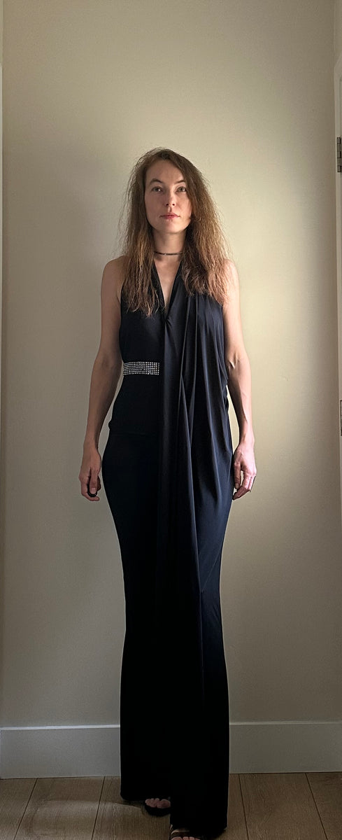 ●bonnae● Graphic open back slit top Graphic open back slit top (Black) - bonnae