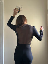 Load image into Gallery viewer, Noir Deep-V Flare Jumpsuit