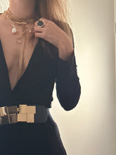 Load image into Gallery viewer, Noir Deep-V Flare Jumpsuit