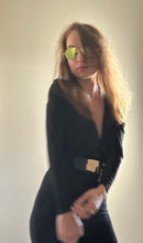 Load image into Gallery viewer, Noir Deep-V Flare Jumpsuit
