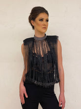 Load image into Gallery viewer, Lumière Rhinestone Fringe Top
