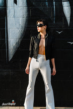 Load image into Gallery viewer, White Rolldown Flare Pants