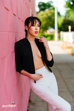 Load image into Gallery viewer, White Rolldown Flare Pants