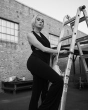 Load image into Gallery viewer, Black Rolldown Flare Pants