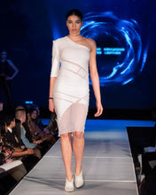 Load image into Gallery viewer, One sleeve white dress