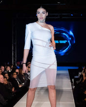 Load image into Gallery viewer, One sleeve white dress