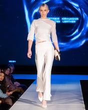 Load image into Gallery viewer, White Rolldown Flare Pants