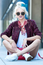 Load image into Gallery viewer, Sparkle Floral Microsuede Jacket