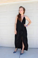 Load image into Gallery viewer, Plunging Halter Hi-Low Maxi Dress
