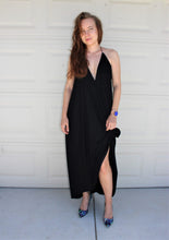 Load image into Gallery viewer, Plunging Halter Hi-Low Maxi Dress