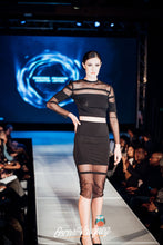 Load image into Gallery viewer, Straight Line Cutout Black Pencil Skirt