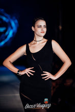 Load image into Gallery viewer, Asymmetrical Neckline Black Knit Top