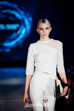 Load image into Gallery viewer, White Rolldown Flare Pants