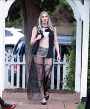 Load image into Gallery viewer, Noir Polka Dot Lace Maxi Skirt
