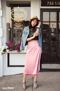 Pink A-line skirt