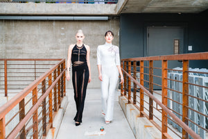 Sheer Flare Leg Pants