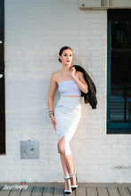 Load image into Gallery viewer, White Mesh Curve Pencil Skirt
