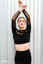Load image into Gallery viewer, Black Long Sleeve Crop Top
