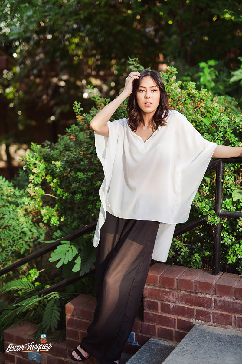 Plus Size Butterfly Sleeves Chiffon Top