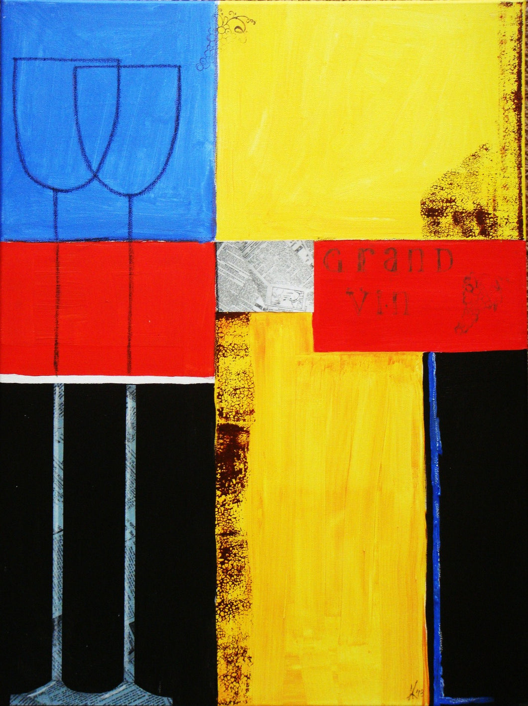 Art Work Yellow Wine Set