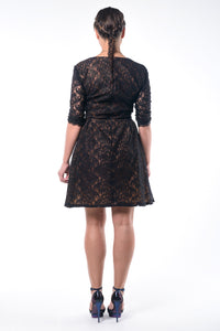 Plunging Lace Mini Dress