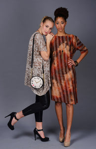 Asymmetrical Rayon Brown Burnout Tunic