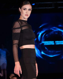 Black Long Sleeve Crop Top