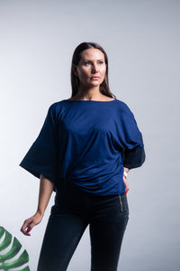 Jersey Cuffed-Sleeve Top