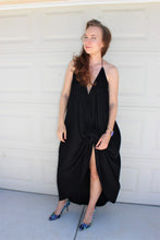 Load image into Gallery viewer, Plunging Halter Hi-Low Maxi Dress
