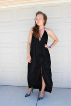 Load image into Gallery viewer, Plunging Halter Hi-Low Maxi Dress
