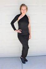 Load image into Gallery viewer, Asymmetric One-Sleeve Jersey Dress
