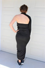 Load image into Gallery viewer, Asymmetric One-Sleeve Jersey Dress
