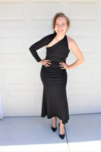 Load image into Gallery viewer, Asymmetric One-Sleeve Jersey Dress
