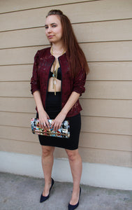 Sparkle Floral Microsuede Jacket