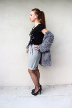 Load image into Gallery viewer, Unisex Striped Mock Wrap Midi Shorts
