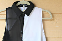 Load image into Gallery viewer, Sleeveless Black and White Chiffon Top
