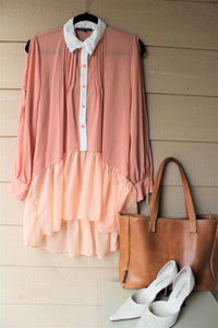 Chiffon Button-Front Blouse