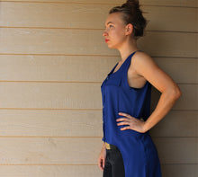 Load image into Gallery viewer, Button Up Blue High-Low Top

