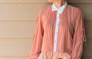 Chiffon Button-Front Blouse