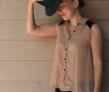 Load image into Gallery viewer, Sleeveless Chiffon Button-Front Top
