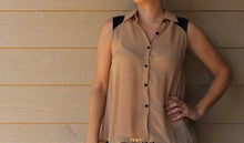 Load image into Gallery viewer, Sleeveless Chiffon Button-Front Top

