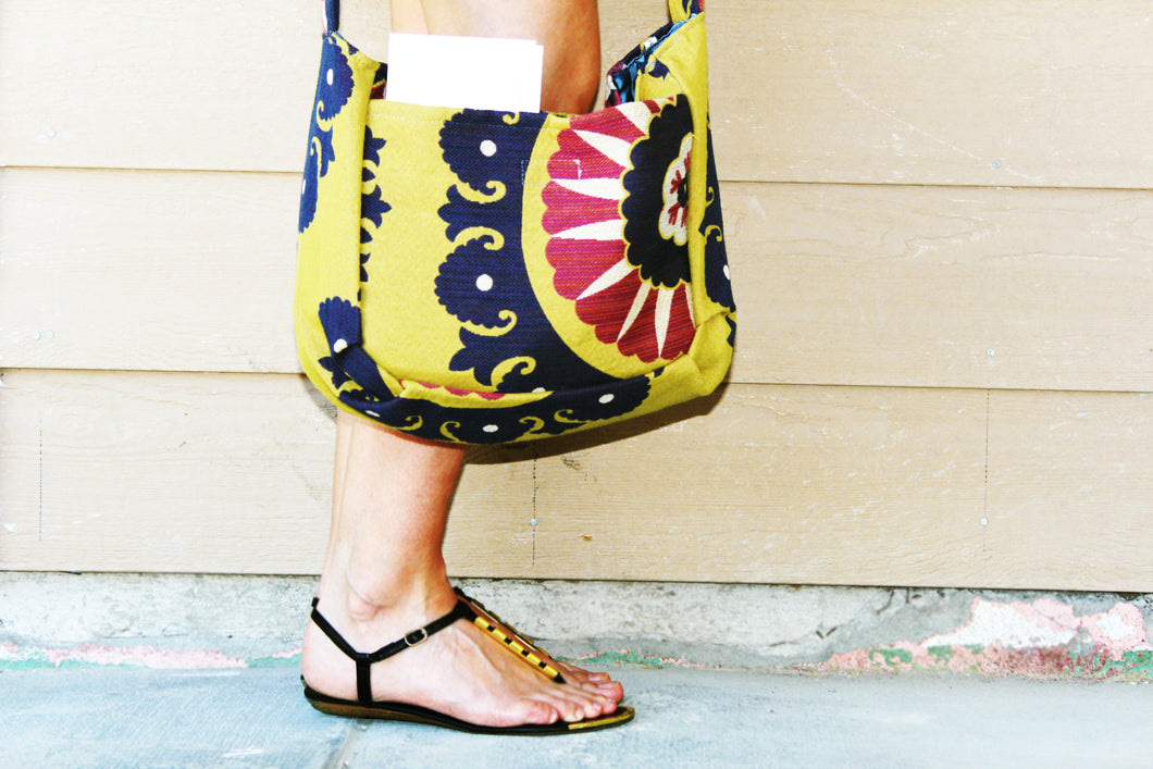 Loud Geometric Print Crossbody Tote