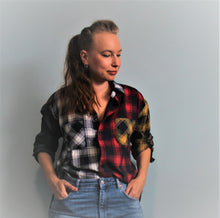 Load image into Gallery viewer, Patchwork Unisex Plaid Shirt 2
