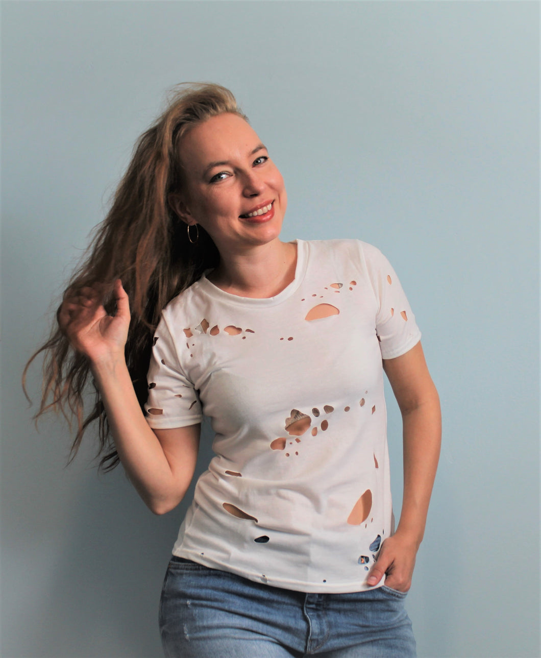 Heavily Distressed Crop Top
