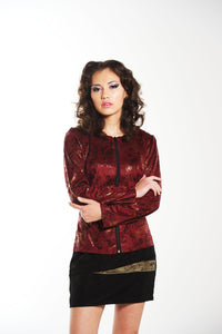 Sparkle Floral Microsuede Jacket