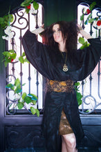 Load image into Gallery viewer, Heathered Knit Longline Microsuede Kimono Jacket
