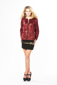 Sparkle Floral Microsuede Jacket