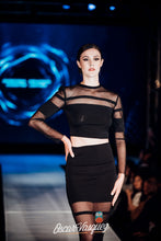 Load image into Gallery viewer, Straight Line Cutout Black Pencil Skirt
