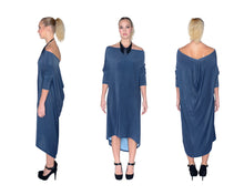 Load image into Gallery viewer, Sparkle Blue Open Back Midi Dress
